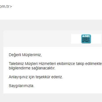A101 İnternet Mağazacılığı Siparişi Ulaşmaması Ve Çözüm Bulunmaması