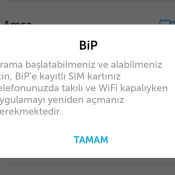 BiP Bipten Arama Yapamıyorum