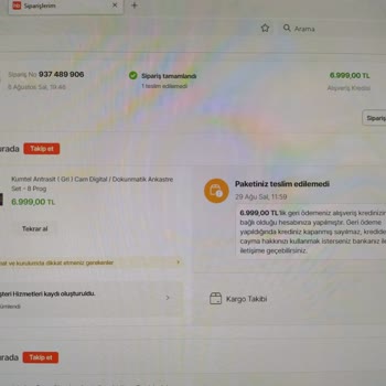 Hepsiburada Siparişim Teslim Edilmedi.