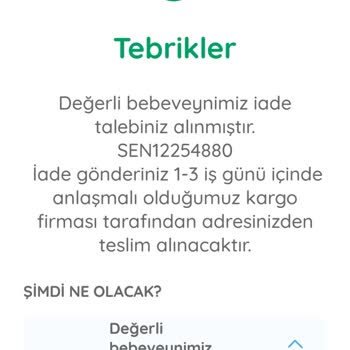 Ebebek Sendeo Kargo İade Yapılmaması
