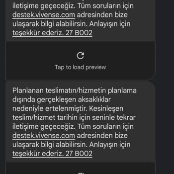 Vivense Müşteri İletişimi Bozuk