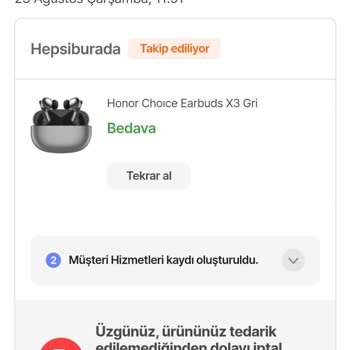Hepsiburada Honor 90 Yanında Olan Hediye Ürünü Vermedi!