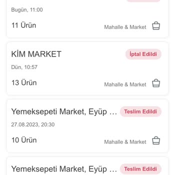 Yemeksepeti Market Siparişinin İptal Edilmesi