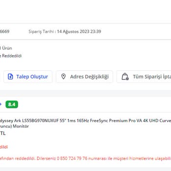 Samsung Turkiye İade Problemi. (Pazarama.com / Horoz Lojistik)