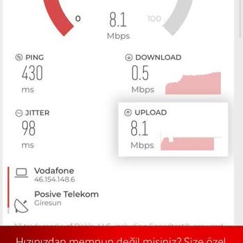 Vodafone Mobil Hat İnternet Hız Düşüklüğü