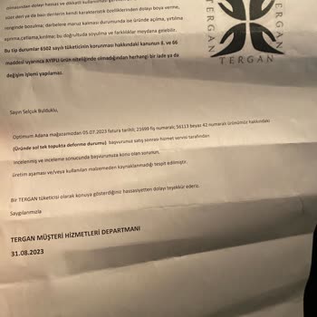 Tergan Ayakkabı Ürünün Arkasında Durmuyor