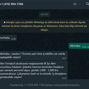 WhatsApp Yabancı Numaradan Gelen Mesaj