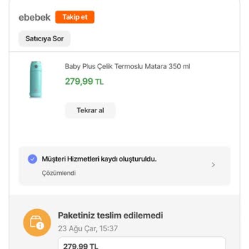 E-bebek Umursamazlığı - Tek Taraflı Sipariş Feshi