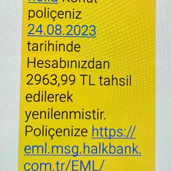 Halkbank Bankası Türkiye Sigorta Konut Sigortası İptali