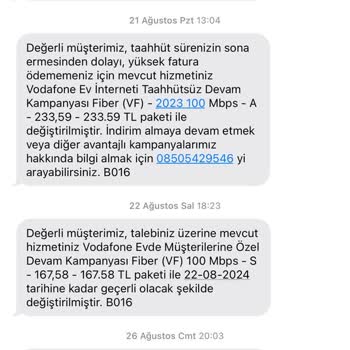 Vodafone Net İnternet Taahhüt Sorunu Ve Fiyat Değişikliği