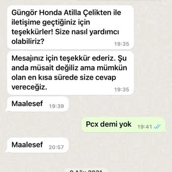 Honda Motosiklet Forza 250 2021 Yılından Beri Alamıyoruz