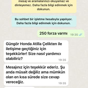 Honda Motosiklet Forza 250 2021 Yılından Beri Alamıyoruz