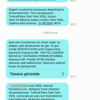 Turkcell Onayım Olmadan İnternet İptali