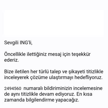 ING Bank Çözüm Üretememesi İlgisizliği