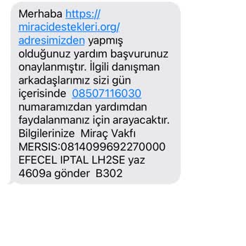Miraç Vakfı Yardım Talebi Ko