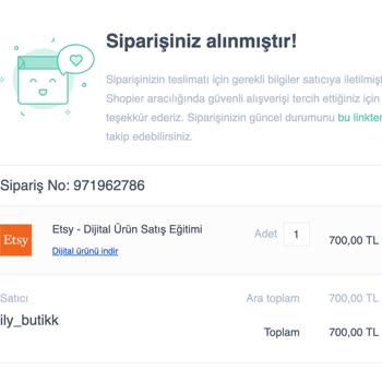 Shopier Dijital Eğitim Kursu İade Problemi