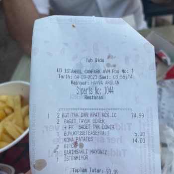 Usta Dönerci Siparişimdeki Bagetler Ve Patatesler Soğuk Geldi