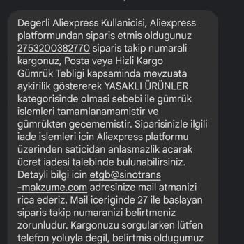 Aliexpress Ürün Siparişi Sorunu