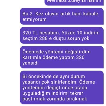 Getirde Hak Edilen İndirimin Yansıtılmaması