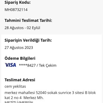 Morhipo Urunu Teslim. Etmemeleri