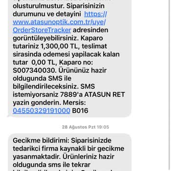 Atasun Optik Rayban Güneş Gözlüğü Cam Değişimi
