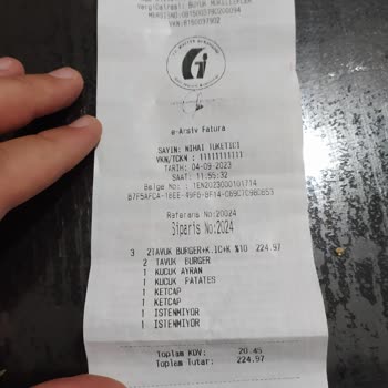 Forum Kayseri AVM Hamburger Den Kuş Kanadı Çıktı