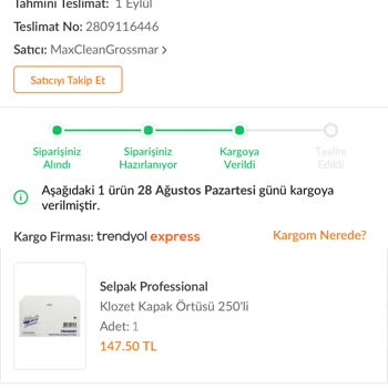 Trendyol Express'in Ürünümü 10 Gündür Kargoda Bekletmesi