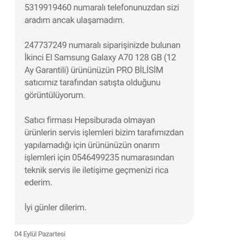 Hepsiburada Pro Bilişim Telefon Arıza İlgilenmiyorlar