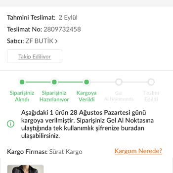 Zf Boutique Almış Olduğum Ürün Kayıp!