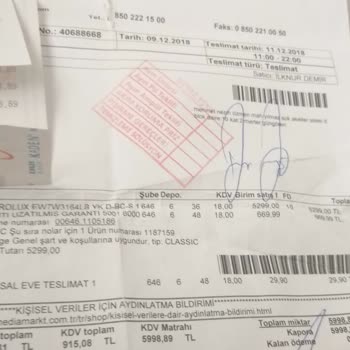 Media Markt Ek Garanti Olmasına Rağmen Çamaşır Makinemi Tamir Etmediler