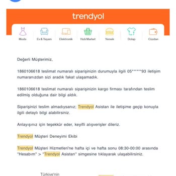 Trendyol Siparişim Yanlış Kişiye Verilmiş