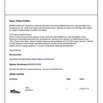 Morhipo'dan Sipariş Ettiğim Vans Ayakkabıda Bağcık Eksikliği