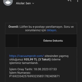 vacuumprotr.com 16 Gün Teslim Süresine Rağmen Hala Gelmedi