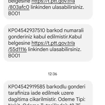 PTT Kargomu 1 Aydır Alıcıya Teslim Etmeyip Geri İade Etti.