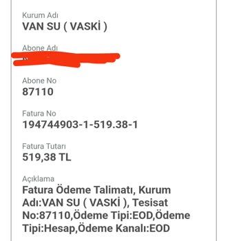 Vaski Su Faturası