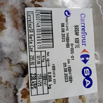Carrefour SA Kasap Köfte Diye Sattılar Şaibeli Ürün