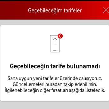 Vodafone Tarife Değişikliği Yapamıyorum
