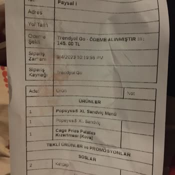 Popeyes Eksik Ve Yanlış Ürün