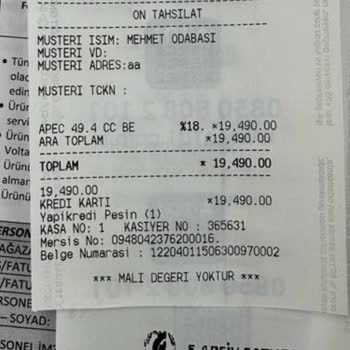 A101'den Satın Aldığım Motor Teslim Edilmedi