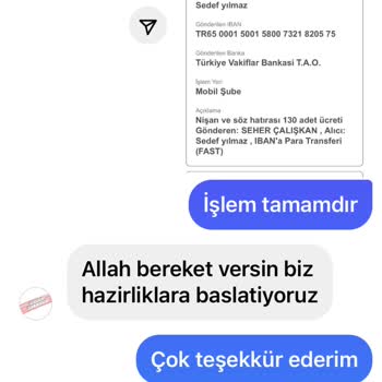 Paradisegiftevent (Instagram) Bisan Süsü İçin Bankadan Ödeme Yaptım Yetişir Diye Ümüt Verip Oyalıyorlar