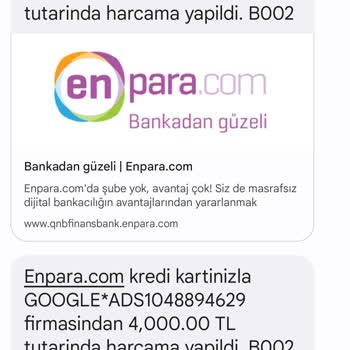 Enpara.com Kredi Kartından Habersiz Para Çekiliyor