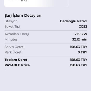 Otojet Şarj İstasyonu 1600 Lira Provizyon Aldı Ve Ödeme Red Veriyor