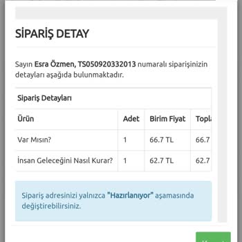 Bkmkitap Sipariş İptali Yapamıyorum