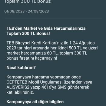 TEB Market Puanımı Eksik Yatırıyor