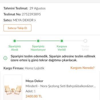 Meya Dekor Sattığı Ürünü Teslim Etmiyor