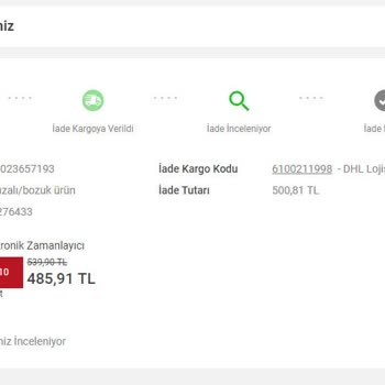Koçtaş İade Ürünün Ödemesi Yapılmadı.