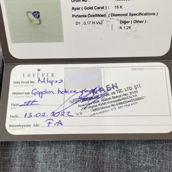 Atasay Kuyumculuk Pırlanta Yüzük Memnuniyetsizlikleri