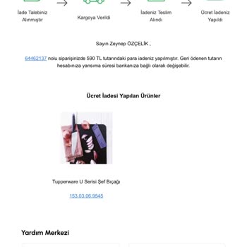 Karaca Züccaciye Karaca Sipariş İptali