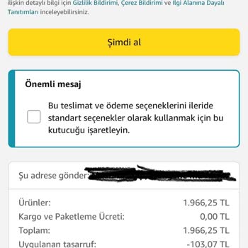 Amazon Sepette Fiyat Farkı Ve Ödeme Problemi, Zaman- Ücret Mağduriyeti