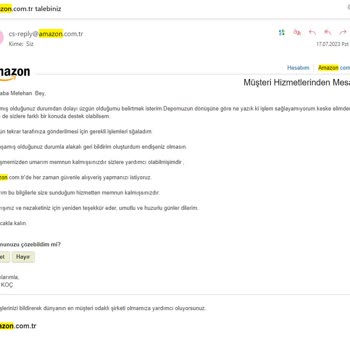 Amazon İade Yapmayıp Urunu De Geri Göndermiyor!